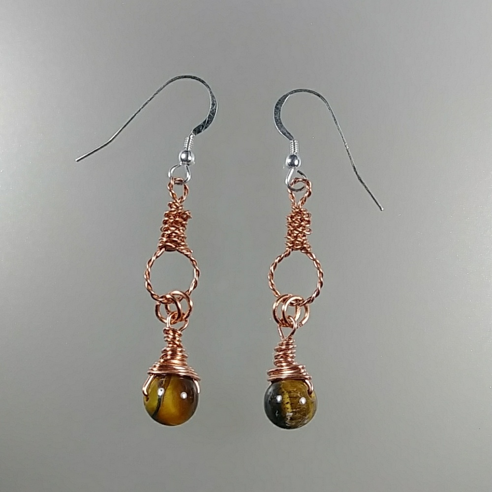 Let's Twist-Rock & Roll, Tigers Eye Earrings
